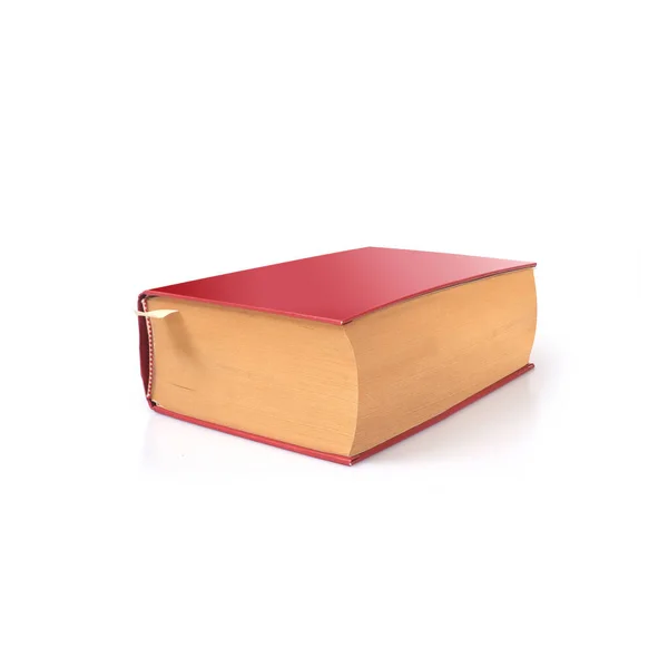 Kırmızılı Eski Kitap Beyaz Arka Planda Izole Edilmiş — Stok fotoğraf