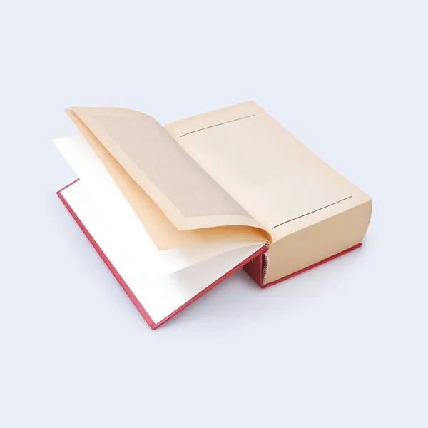 Abrir Livro Vermelho Velho Isolado Fundo Branco — Fotografia de Stock