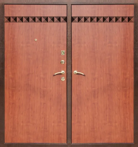 Model Double Entrance Metal Doors Isolated White Background — Stock Photo, Image