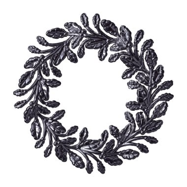 Beyaz arka planda izole edilmiş resimler, aynalar ya da fotoğraf için siyah çelenk çerçevesi. Kırpma yolu ile tasarım ögesi