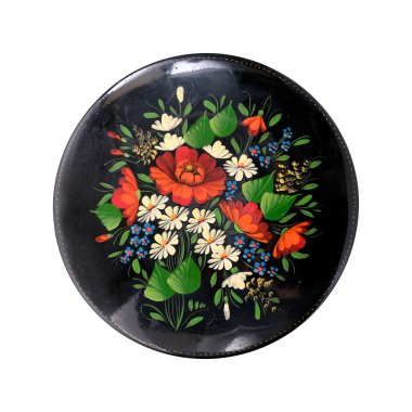 Geleneksel halk süsüyle hatıra mıknatısı. Kırpma yolu ile tasarım ögesi