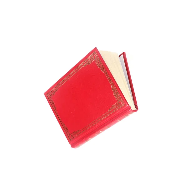 Repülő Piros Könyv Elszigetelt Fehér Alapon — Stock Fotó