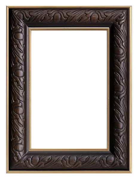 Dřevěný Rám Pro Obrazy Zrcadla Nebo Fotografie Izolované Bílém Pozadí — Stock fotografie