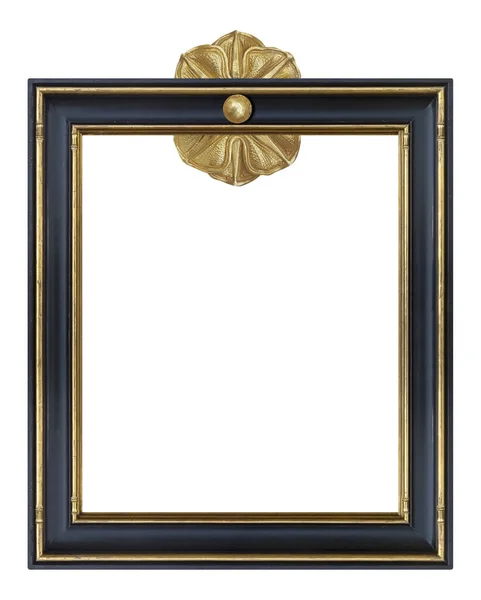 Black Wooden Frame Paintings Mirrors Photo Isolated White Background Design — 图库照片