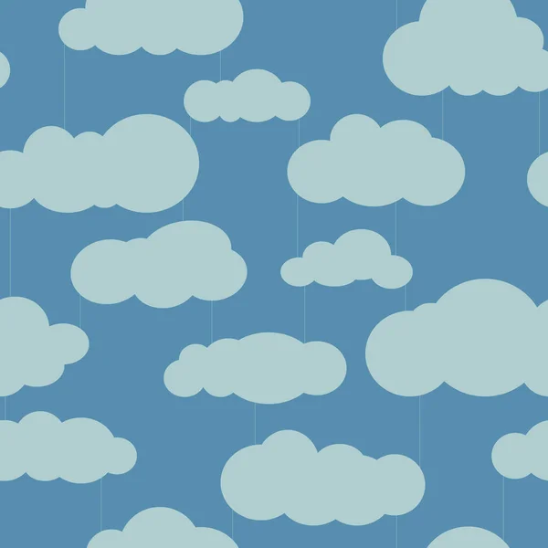 Patrón Cuadrado Sin Costuras Con Nubes Lluvia — Archivo Imágenes Vectoriales