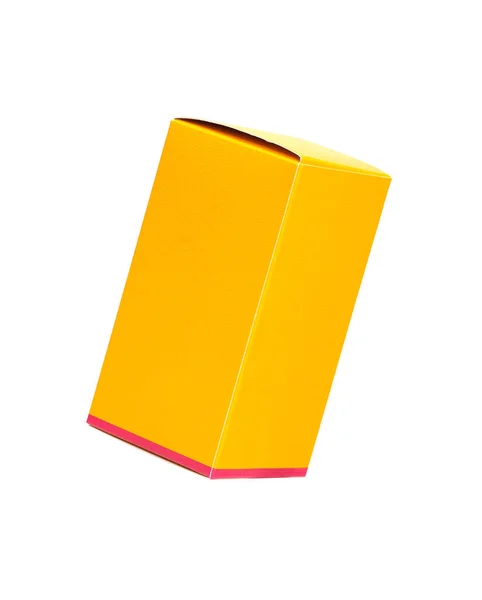 Πορτοκαλί Κουτί Συσκευασίας Απομονωμένο Λευκό Φόντο — Φωτογραφία Αρχείου