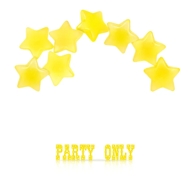 概念構成のための白い背景に隔離された3つの黄色の星とポスターテンプレート — ストック写真
