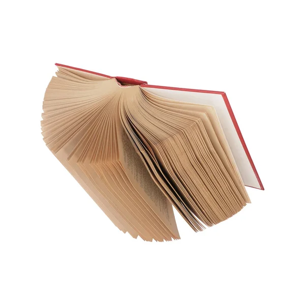 Buku Merah Terbang Terisolasi Pada Latar Belakang Putih Desain Elemen — Stok Foto