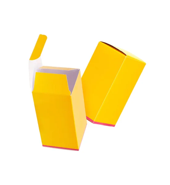 Orange Packing Box Isolated White Background — Stock Photo, Image