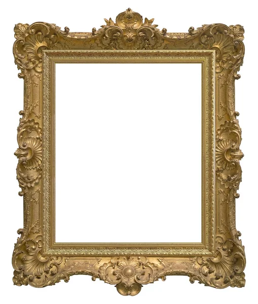 Golden Frame Paintings Mirrors Photo Isolated White Background Design Element — Stock Photo, Image