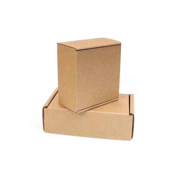 Dvě Lodě Krabice Izolované Bílém Pozadí — Stock fotografie