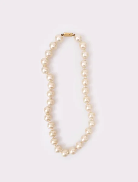 Pearl Precious Necklace Isolated White Background — Stock Photo, Image