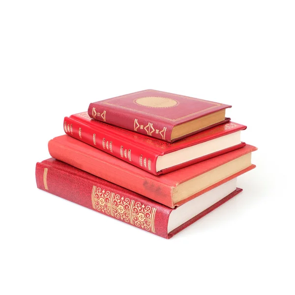 Красные Книги Изолированы Белом Фоне — стоковое фото