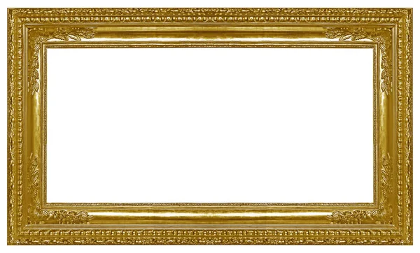 白い背景に隔離された絵画 鏡や写真のための黄金のフレーム クリッピングパスを持つデザイン要素 — ストック写真