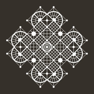 Geleneksel işlemeli folklor süslemesinin vektör modeli