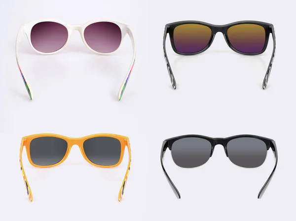 Set Gafas Sol Aisladas Sobre Fondo Blanco Para Aplicar Sobre —  Fotos de Stock