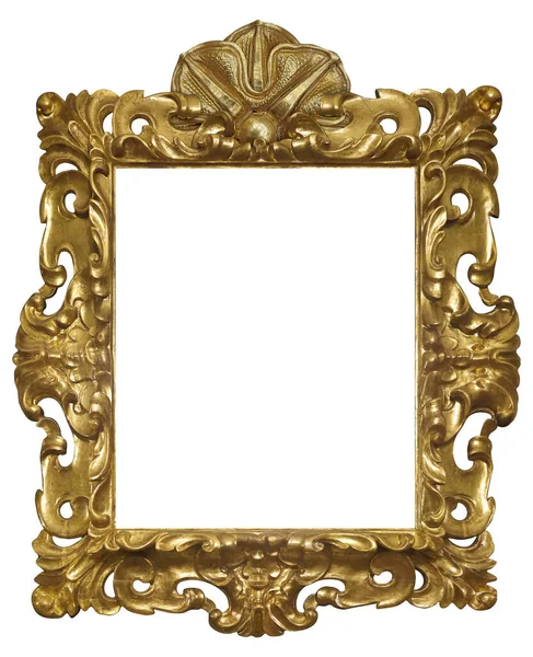 Golden Frame Paintings Mirrors Photo Isolated White Background Design Element — Stock Photo, Image