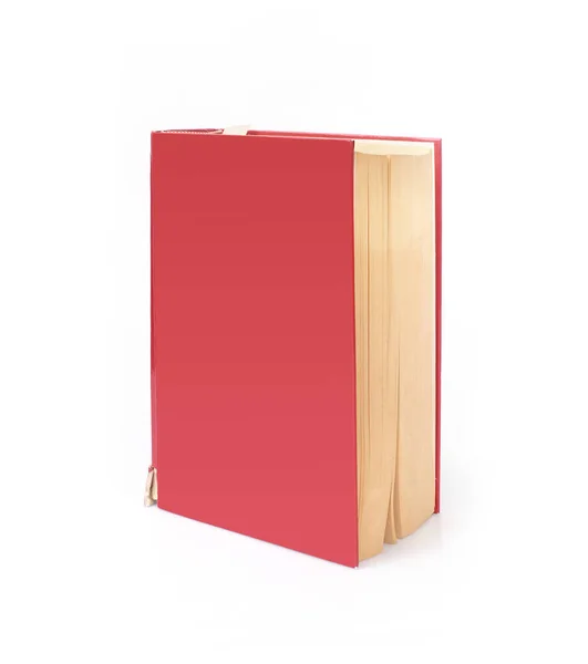 Livro Vermelho Velho Isolado Fundo Branco — Fotografia de Stock