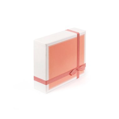 Beyaz bir arka plan üzerinde izole pembe hediye kutusu