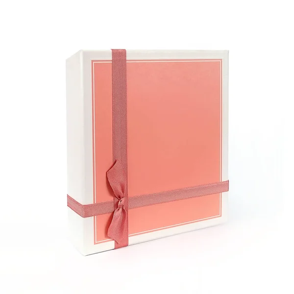 Caja Regalo Rosa Aislado Sobre Fondo Blanco — Foto de Stock