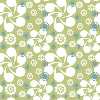 Çiçekli süslemeli vektör karesi deseni