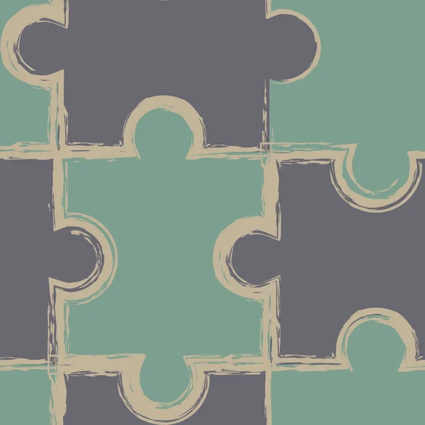 Vector Square Pattern Form Multi Colored Puzzle Pieces Contrasting Seams — Stock Vector