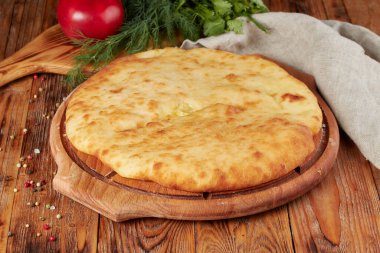 Traditional pie with cheese, caucasus, khachapuri