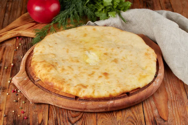 Traditional Pie Cheese Caucasus Khachapuri — Stock Fotó