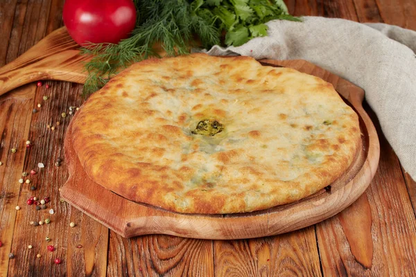 Traditional Meat Pie Caucasus Ossetian Pie — Stock Fotó