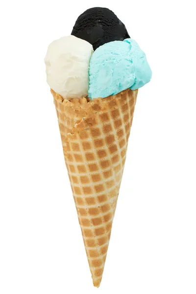 雪糕勺 白色背景下孤立的锥形冰淇淋勺 — 图库照片