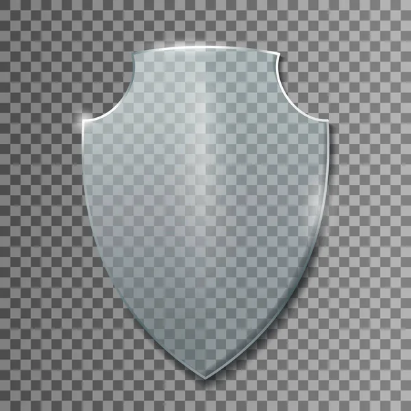 Glass Shield Transparent Background Realistic Vector Illustration — 图库矢量图片