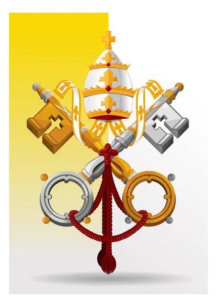 Державний Герб Ватикану Тлі Прапора Приклад Вектора — стоковий вектор
