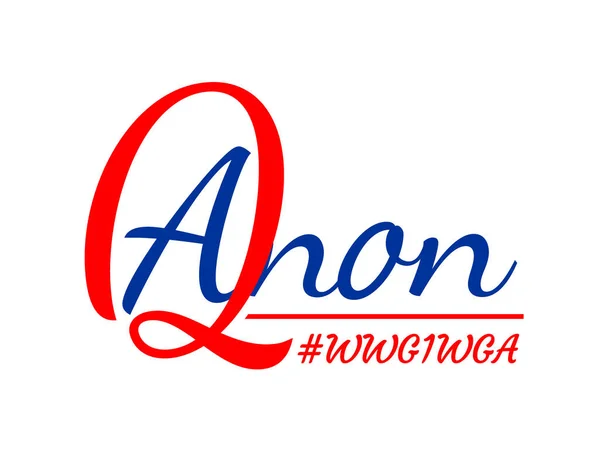 Qanon Için Stilize Yazılar Wwg1Wa Hashtag Nereye Gidersek Hepimiz Gideriz — Stok Vektör