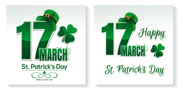 Logotypdesignset För Patricks Day Mars Grattis Patricks Day Green Patricks — Stock vektor