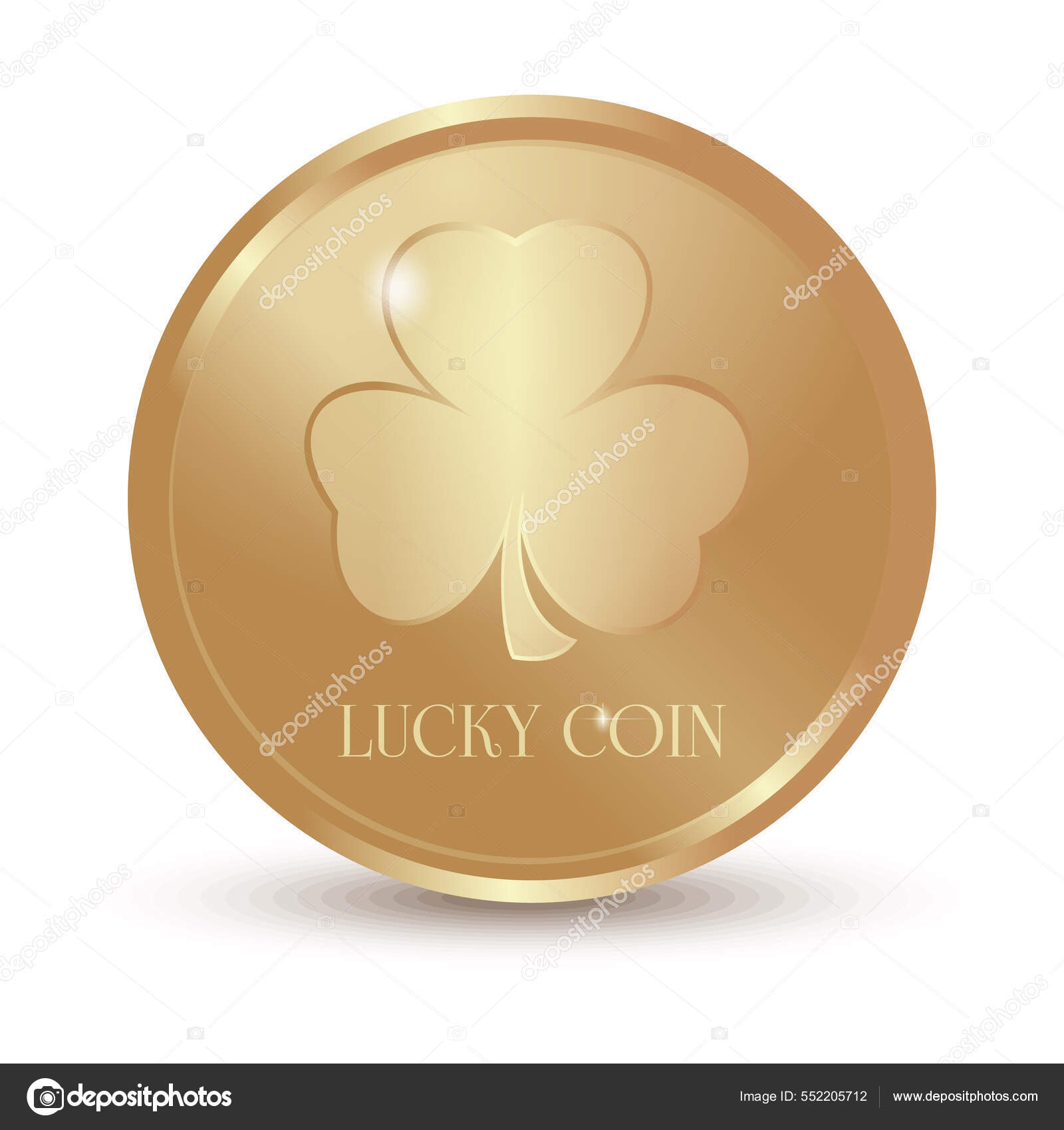 三叶草金币幸运的硬币Leprechaun Gold 在白色上孤立的金币矢量说明图库矢量图©kiberstalker 552205712