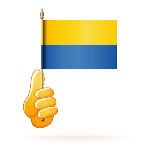 Cartoon Hand Waving Flag Ukraine Vector Illustration — Stock Vector