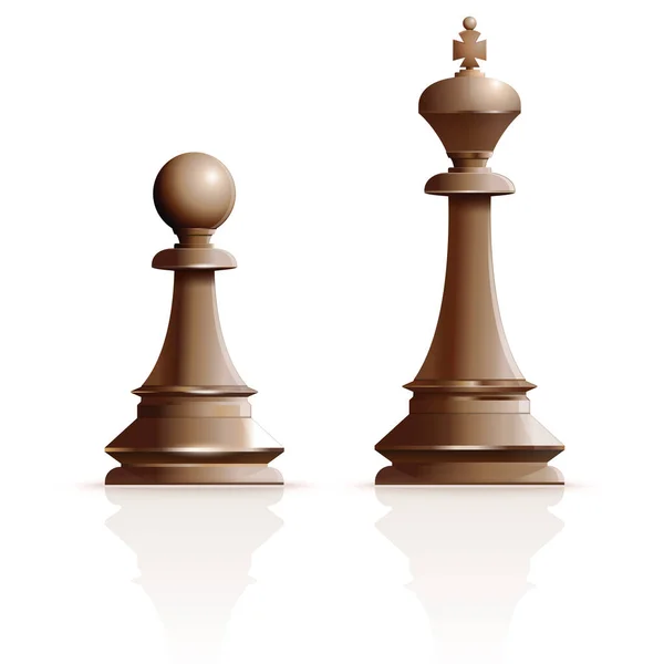 Ivory Pawn King White Pawn White Chess King Vector Illustration — ストックベクタ