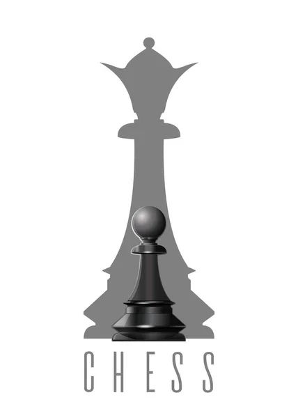 Design Des Schachlogos Schachfiguren Bauer Auf Dem Hintergrund Der Dame — Stockvektor
