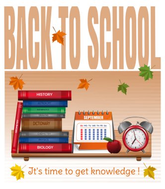1 September. Banners on a school theme. Back to school. Time to get knowledge. School concept design. Vector illustration