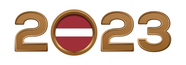 เลขทอง 2023 ธงของล ตเว ยอย างใน การออกแบบข อความโลโก วเลข 2023 — ภาพเวกเตอร์สต็อก