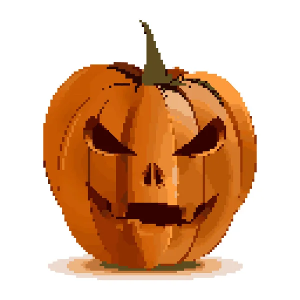 Pixel Art Halloween Design Jack Lantern Snidad Pumpa Huvudattribut Halloween — Stock vektor