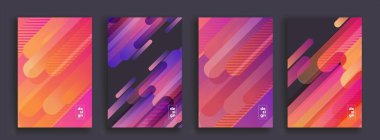 Renkli geometrik arka plan. Dinamik şekiller kompozisyonu. Vektör Tasarımı