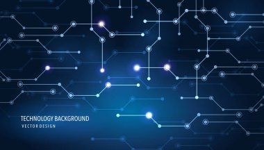 Mavi Soyut Teknoloji devre kartı, Vektör arkaplan.