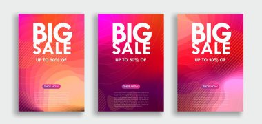 Flaş satış afişleri için dinamik modern sıvı mobil. Satış afiş şablonu tasarımı