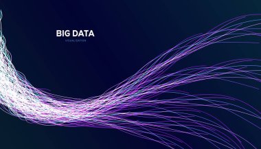 Büyük veri arkaplan vektör illüstrasyonu. Bilgi akışları.