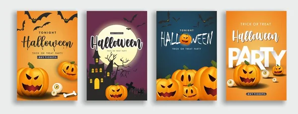 Feliz Halloween Promoción Venta Folletos Con Elementos Halloween — Archivo Imágenes Vectoriales