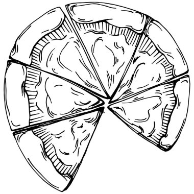 Fast food vektörü izole edildi. İşlenmiş stil çizimi. Ayrıntılı ürün çizimi. Tasarım logosu, menü, etiket, simge, pul için en iyisi.