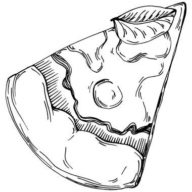 Fast food vektörü izole edildi. İşlenmiş stil çizimi. Ayrıntılı ürün çizimi. Tasarım logosu, menü, etiket, simge, pul için en iyisi.