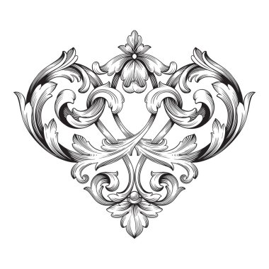 Klasik barok vektör tasarımı için vintage öğeler kümesi. Dekoratif eleman telkari vektör hat. Sen-ebilmek kullanma için tebrik kartı ve lazer kesim düğün dekorasyon.