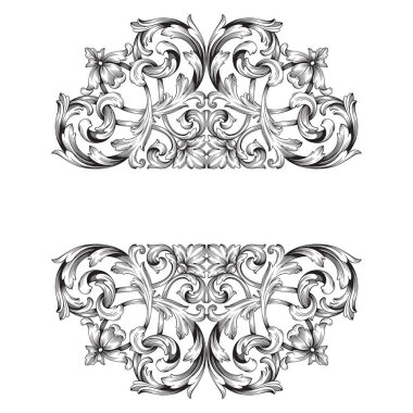 Klasik barok vektör tasarımı için vintage öğeler kümesi. Dekoratif eleman telkari vektör hat. Sen-ebilmek kullanma için tebrik kartı ve lazer kesim düğün dekorasyon.